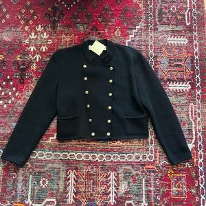 Vintage Double Breasted Wool Nautical Sweater Small